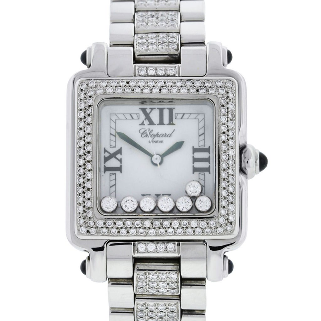 Chopard Lady's Stainless Steel Happy Sport Diamond Bezel and Bracelet Wristwatch