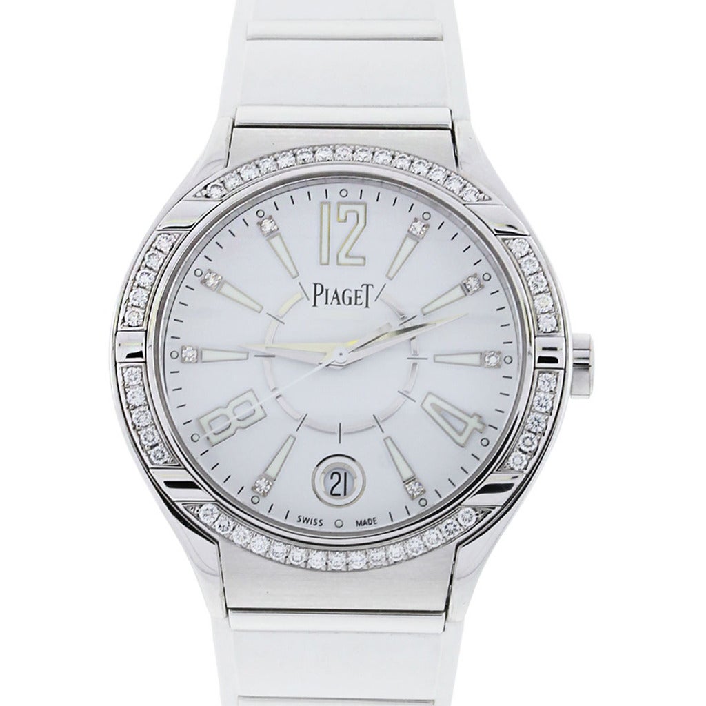 Piaget White Gold Diamond Polo FortyFive Quartz Wristwatch circa 2013