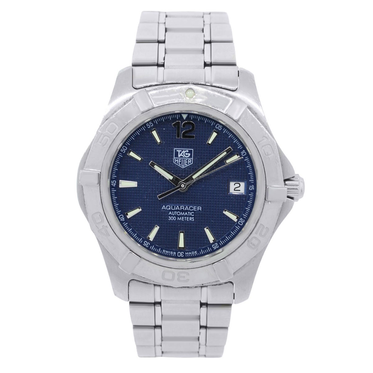 Brand: Tag Heuer
Reference: WAF2112
Case Material: Stainless Steel
Movement: Automatic
Case Measurement: 38mm
Dial: Blue dial with luminous markers 
Crystal: Scratch Resistant Sapphire
Clasp: Fold over clasp with dive suite extension 
Size: