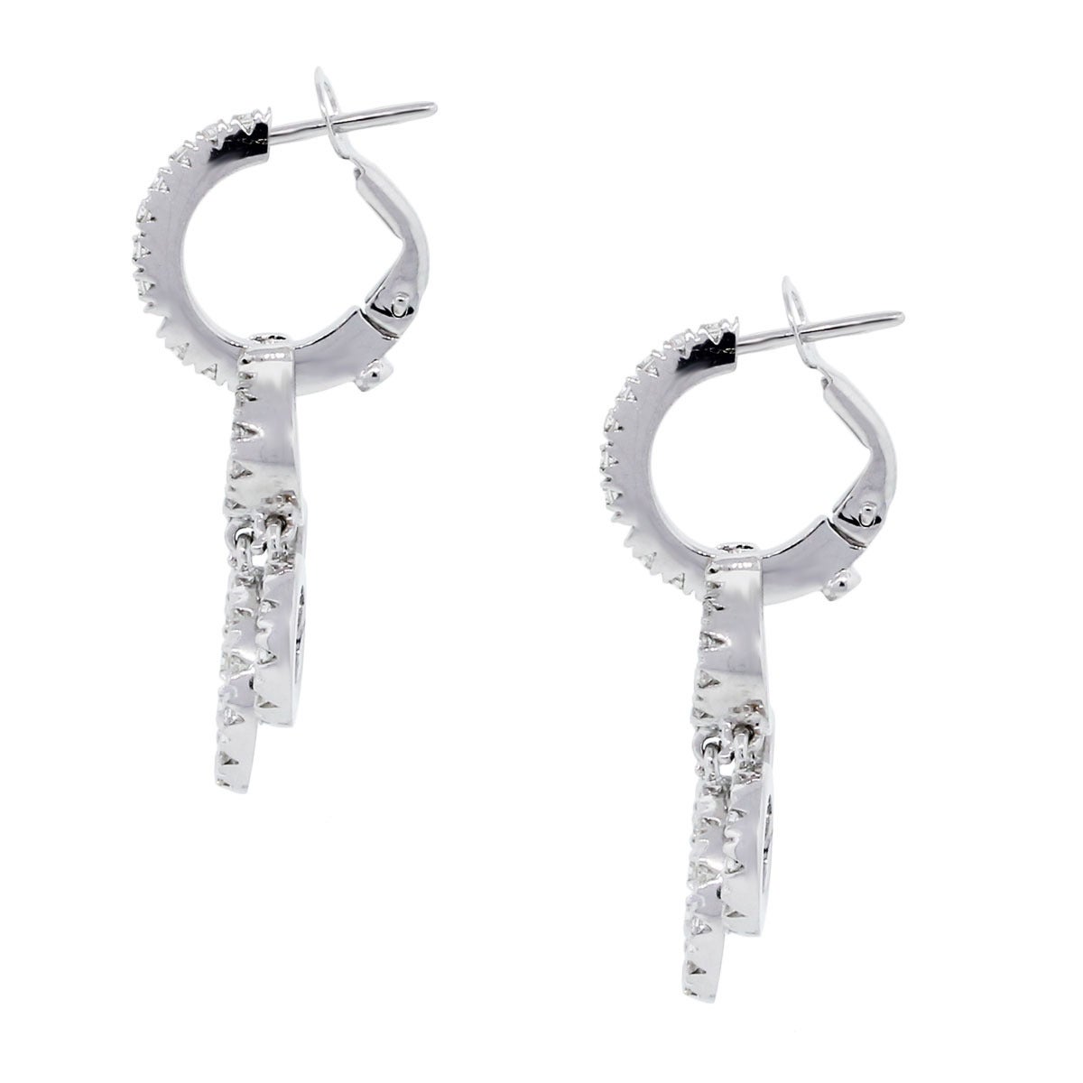 Metal: 18K White Gold
Diamonds Details: Round Brilliant Diamonds G in color and VS in clarity
Backs: Omega Backs
Item Weight: 6.8dwt (10.6g)
Earring Measurement: 1.25