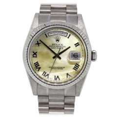 Rolex White Gold Oyster Perpetual Day-Date Wristwatch Ref 118239