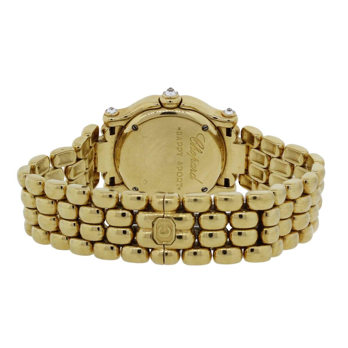 Women's Chopard Lady's Yellow Gold Diamond Happy Sport Quartz Wristwatch