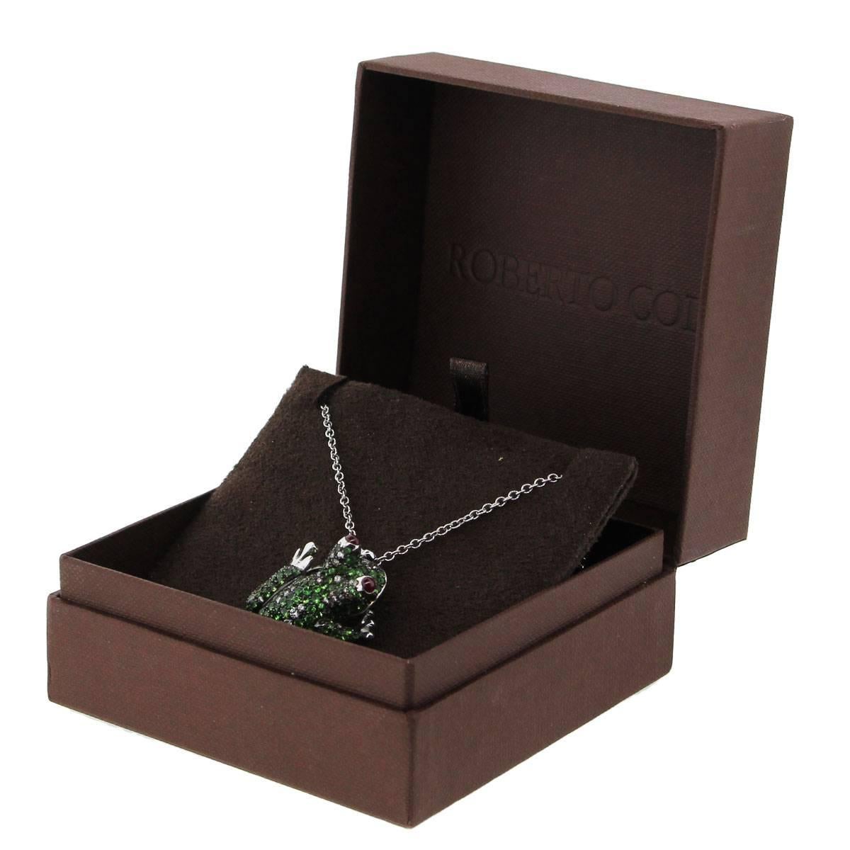 Roberto Coin Gemstone Diamond Gold Frog Pendant Necklace 3