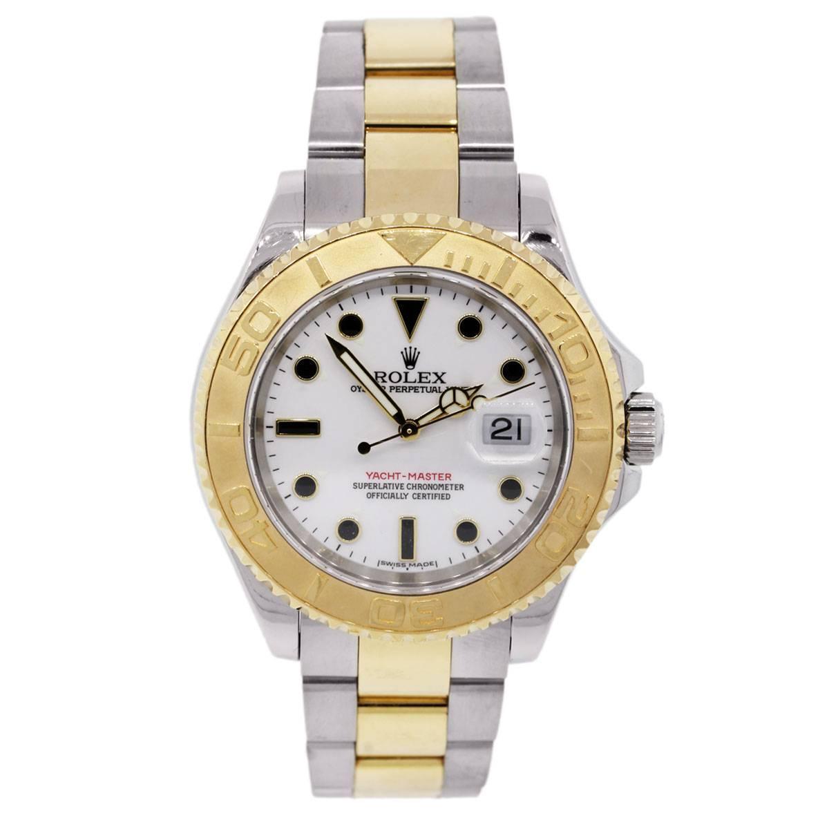 Rolex Yellow Gold Stainless Steel Yachtmaster Automatic Wristwatch Ref 