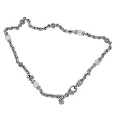 Judith Ripka Pearl Diamond Gold Necklace