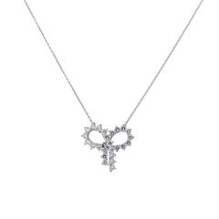 Tiffany & Co. Diamond Platinum Large Bow Pendant Necklace