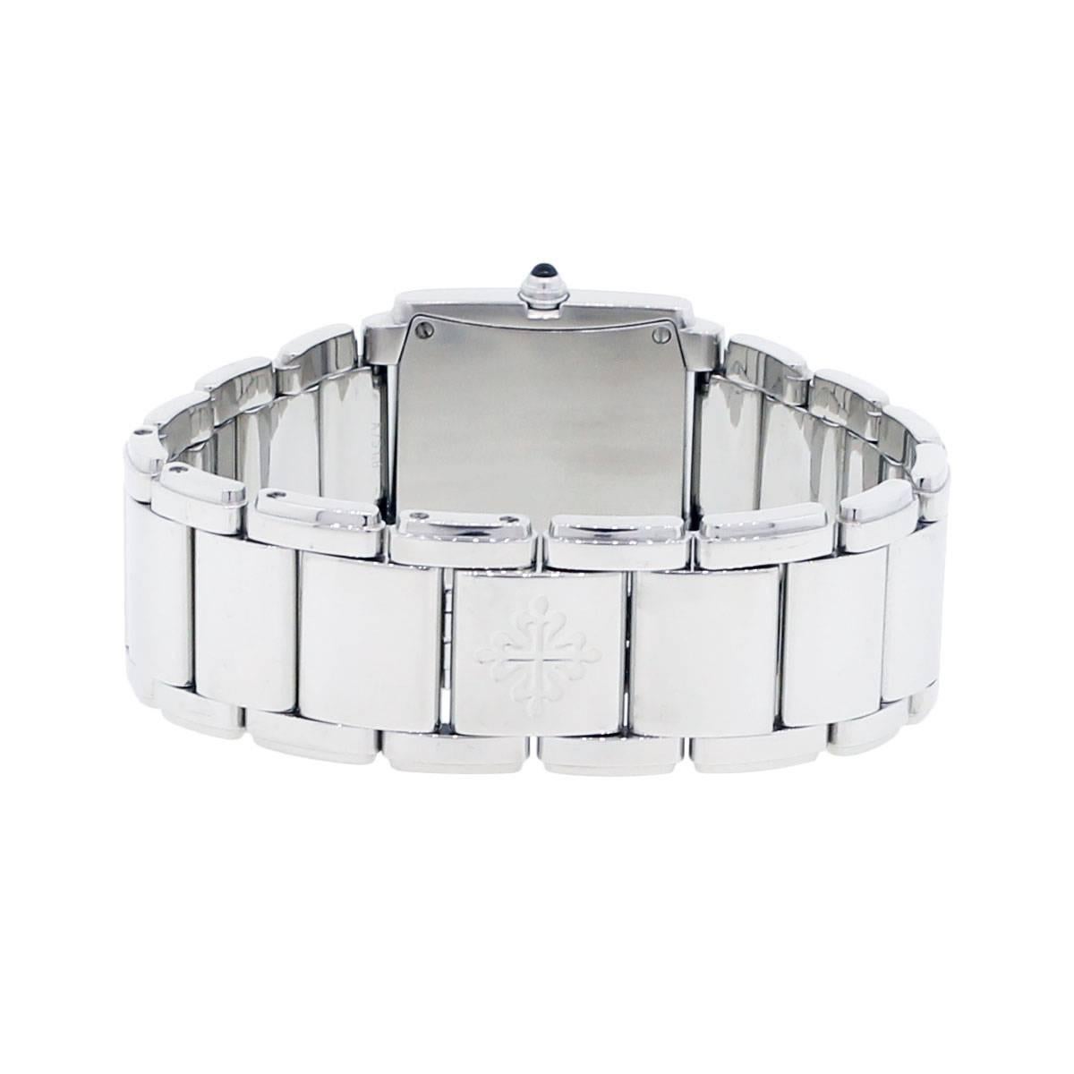 Patek Philippe Stainless Steel Twenty-4 Diamond Dial Diamond Bezel Wristwatch In Excellent Condition In Boca Raton, FL