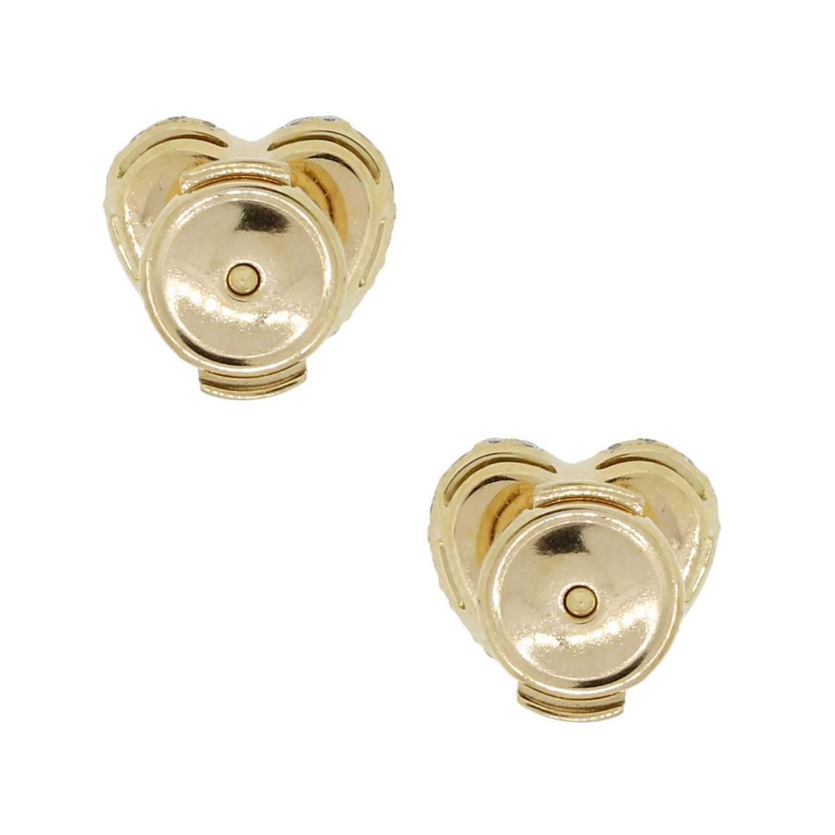 Cartier Diamond Gold Heart Earrings In Excellent Condition In Boca Raton, FL