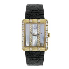 Piaget Lady's Yellow Gold Diamond Mother of Pearl Dial Automatic Wristwatch