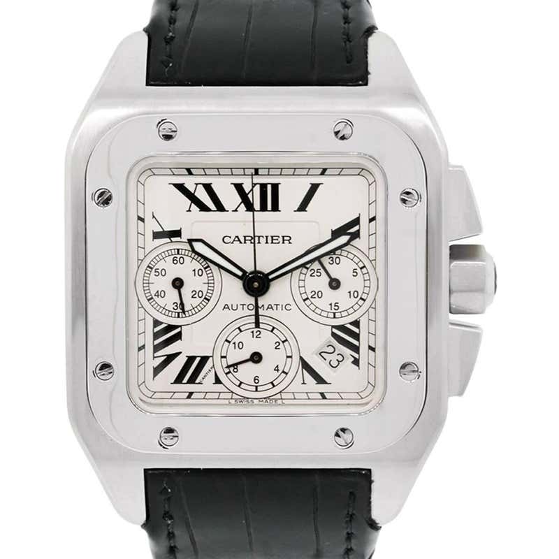 Cartier Stainless Steel Santos 100 XL Chronograph Dial Automatic ...