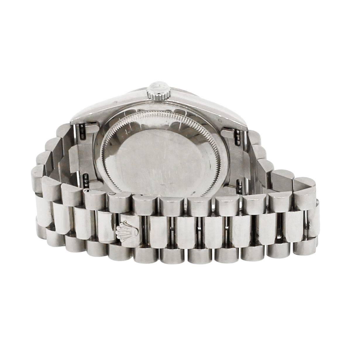 Rolex White Gold Day Date Presidential Wristwatch Ref 18239 In Excellent Condition In Boca Raton, FL