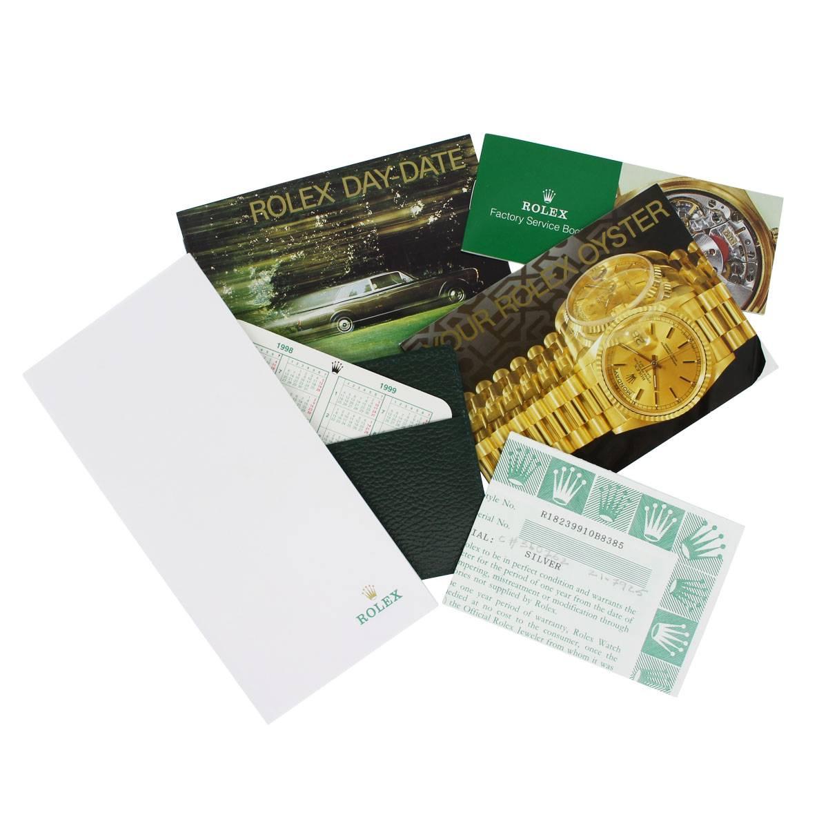 Rolex White Gold Day Date Presidential Wristwatch Ref 18239 2