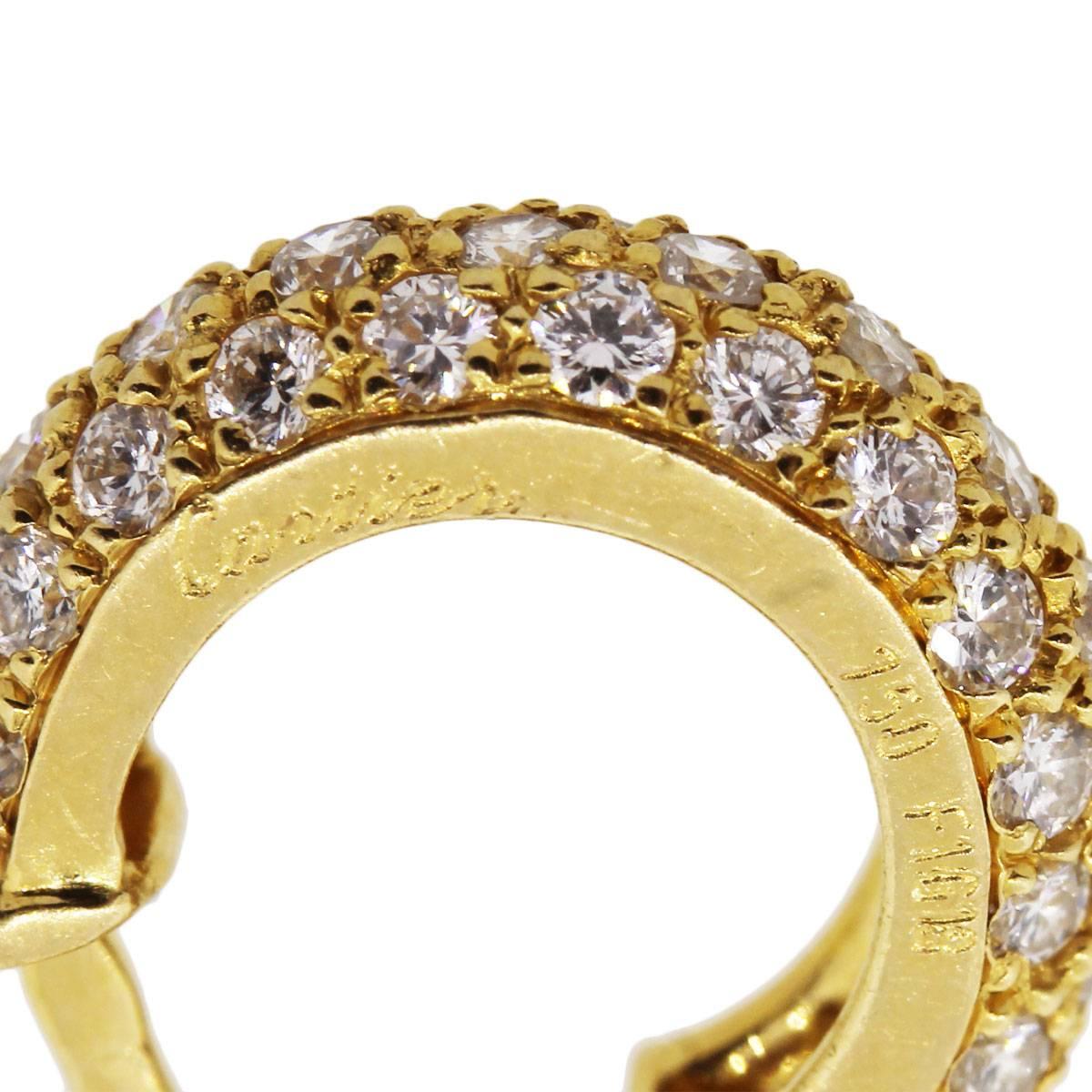 Women's Cartier Diamond Gold Huggie Earrings
