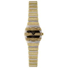 Piaget Damenarmbanduhr aus Gelb- und Weißgold mit Diamantquarz