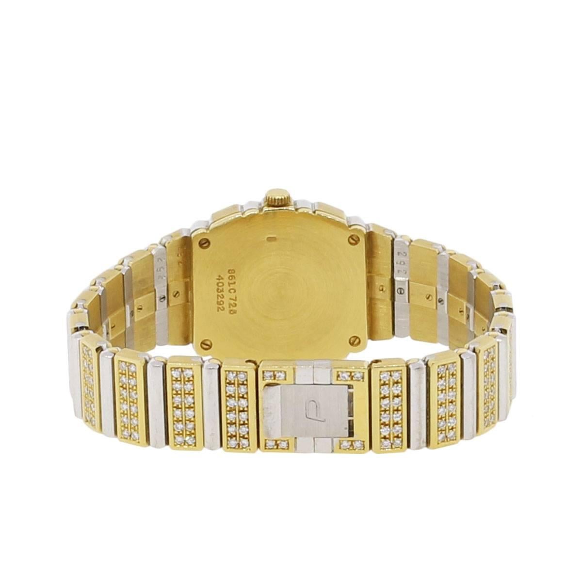 Piaget Lady's Yellow and White Gold Diamond Quartz Wristwatch 1