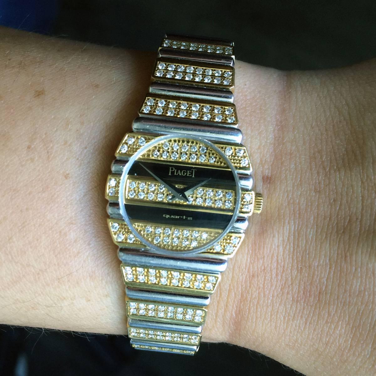 Piaget Lady's Yellow and White Gold Diamond Quartz Wristwatch 2