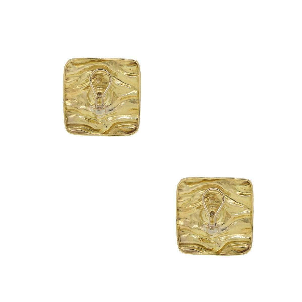 Misani Diamond Gold Electroform Earrings In Excellent Condition In Boca Raton, FL