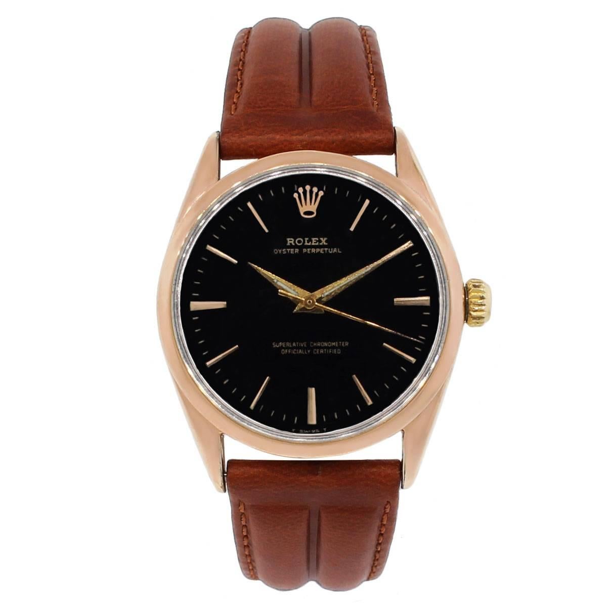 Rolex Rose Gold Shell Oyster Perpetual Wristwatch at 1stDibs | rolex 114300
