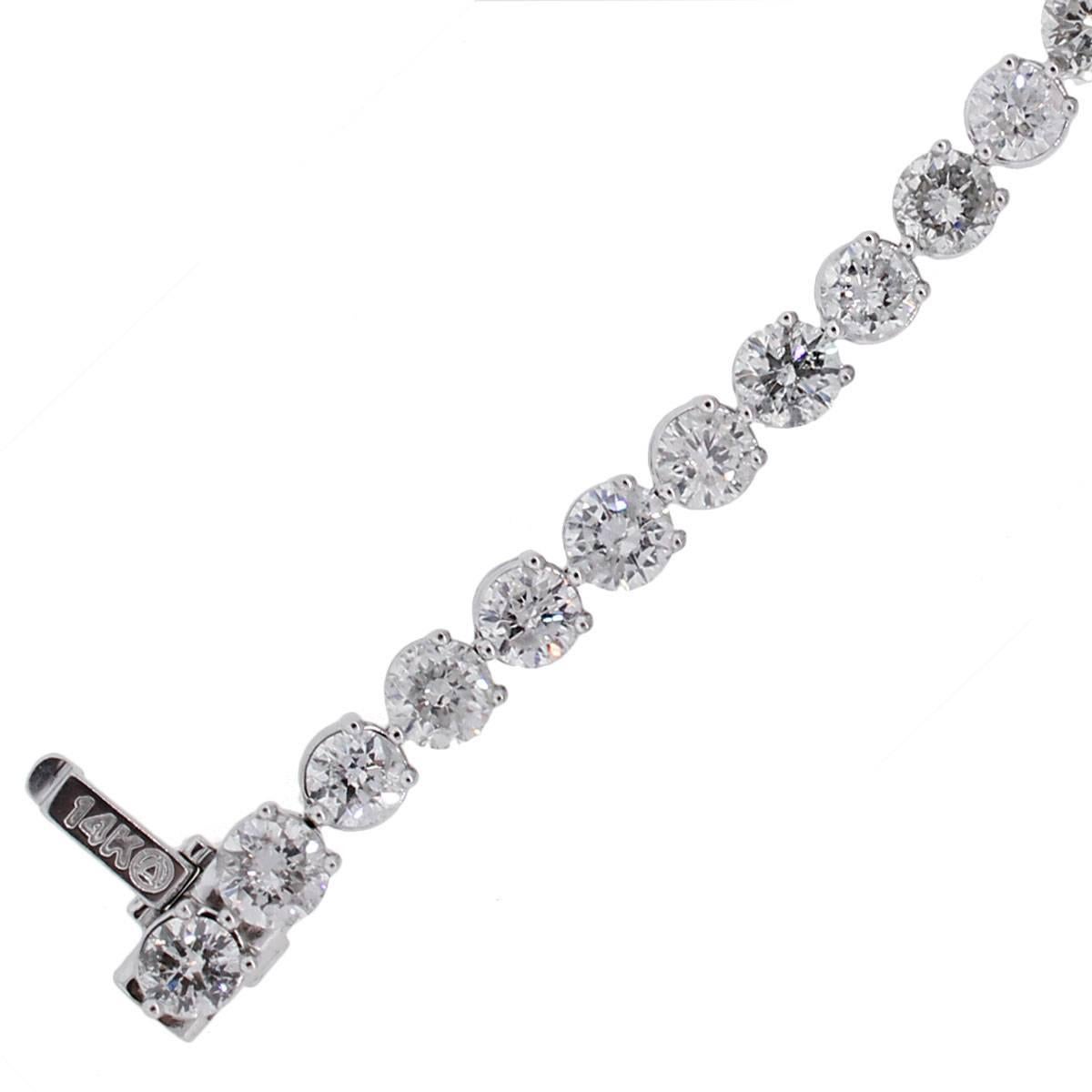 Women's or Men's 12.67 Carats Diamonds Gold Tennis Bracelet