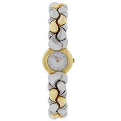 Chopard Montre-bracelet Casmir à quartz en or jaune avec cadran en acier inoxydable et diamants