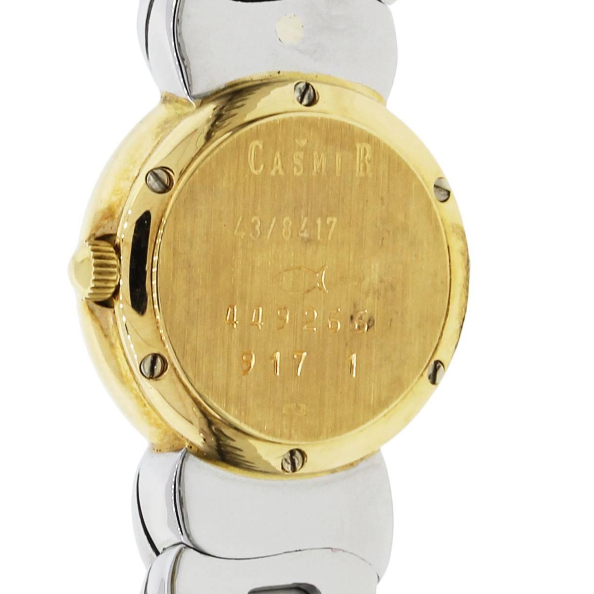 Chopard Yellow Gold Stainless Steel Diamond Dial Casmir Quartz Wristwatch In Excellent Condition For Sale In Boca Raton, FL