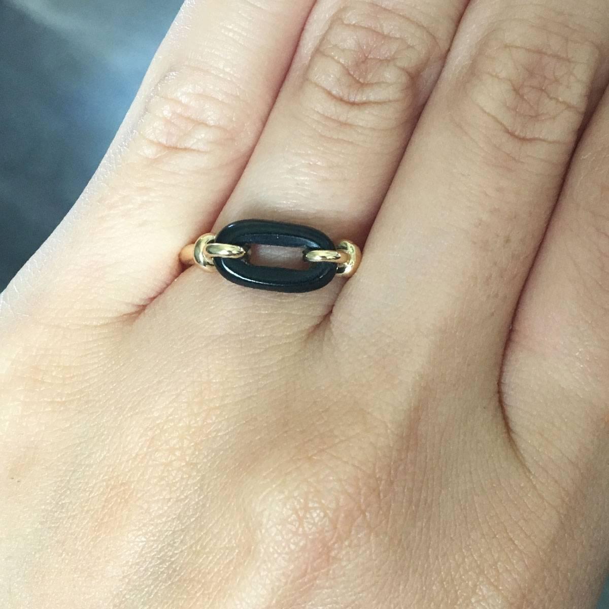 Cartier Oval Onyx Gold Ring 1