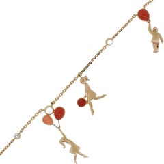 Van Cleef & Arpels Coral Moonstone Gold Romance Bracelet