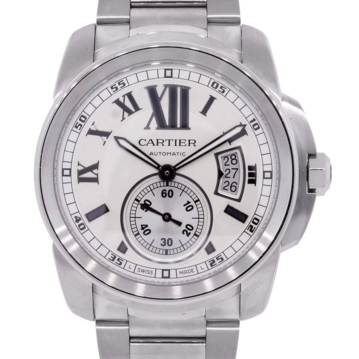 Cartier Stainless Steel Calibre Silvered Dial Automatic Wristwatch