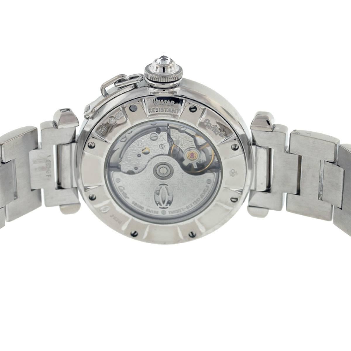 Cartier White Gold Diamond Bezel Pasha de Cartier Wristwatch Ref 2528 In New Condition In Boca Raton, FL