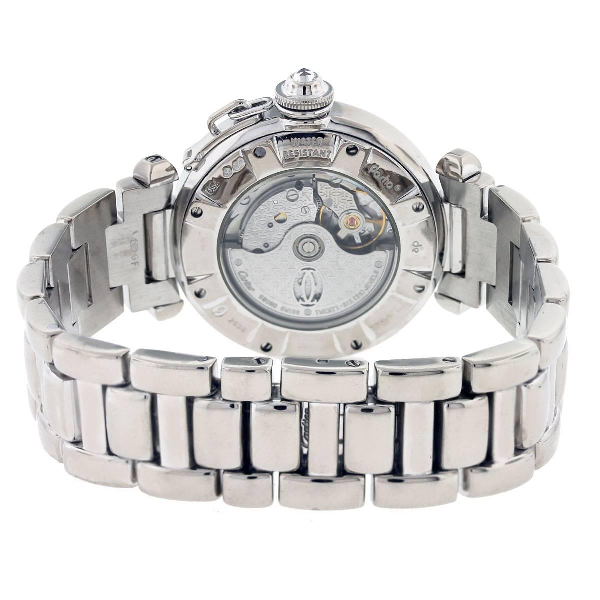 Women's Cartier White Gold Diamond Bezel Pasha de Cartier Wristwatch Ref 2528