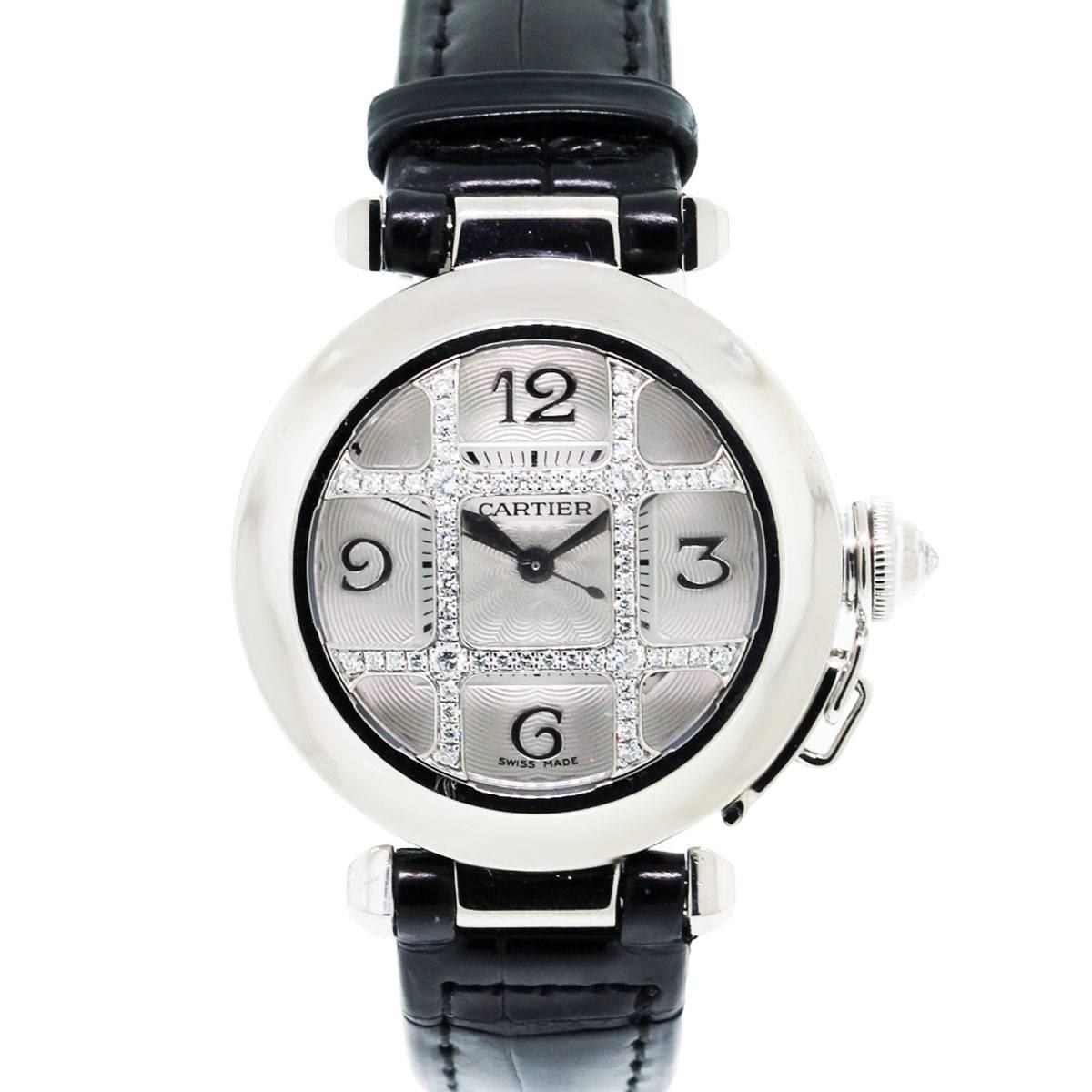 Cartier 2529 Pasha de Cartier Diamond Grill Automatic Watch 18 Karat in Stock