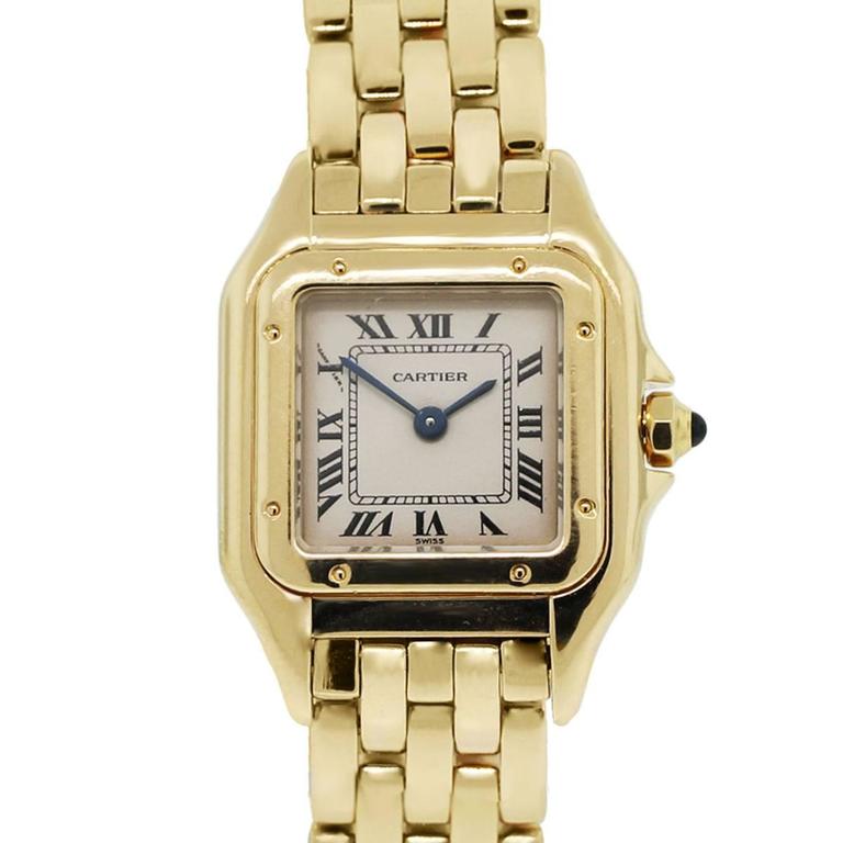 Cartier Ladies Yellow Gold Champagne Dial Panther Quartz Wristwatch at ...