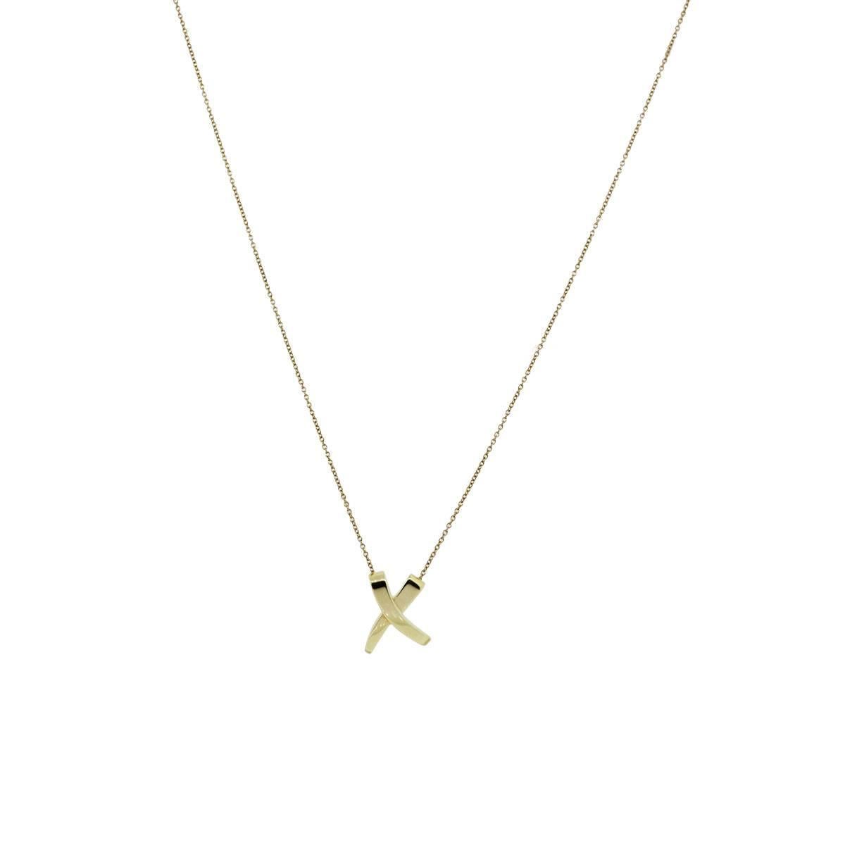 Style: Tiffany & Co. Paloma Picasso 18k Yellow Gold X Necklace
Material: 18k Yellow Gold
Total Weight: 3.6g (2.4dwt)
Necklace Length: Chain is 16.50