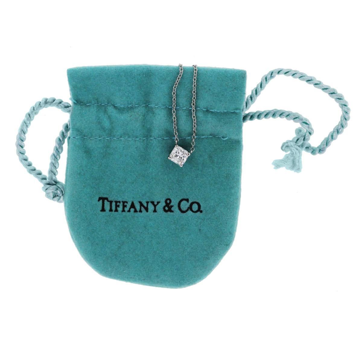 Women's Tiffany & Co. .50 Carat Lucida Diamond Platinum Pendant Necklace