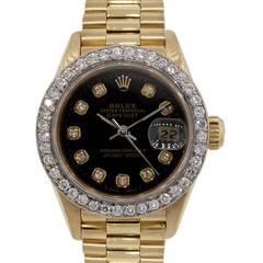 Rolex Ladies Yellow Gold Diamond Datejust Presidential Automatic Wristwatch