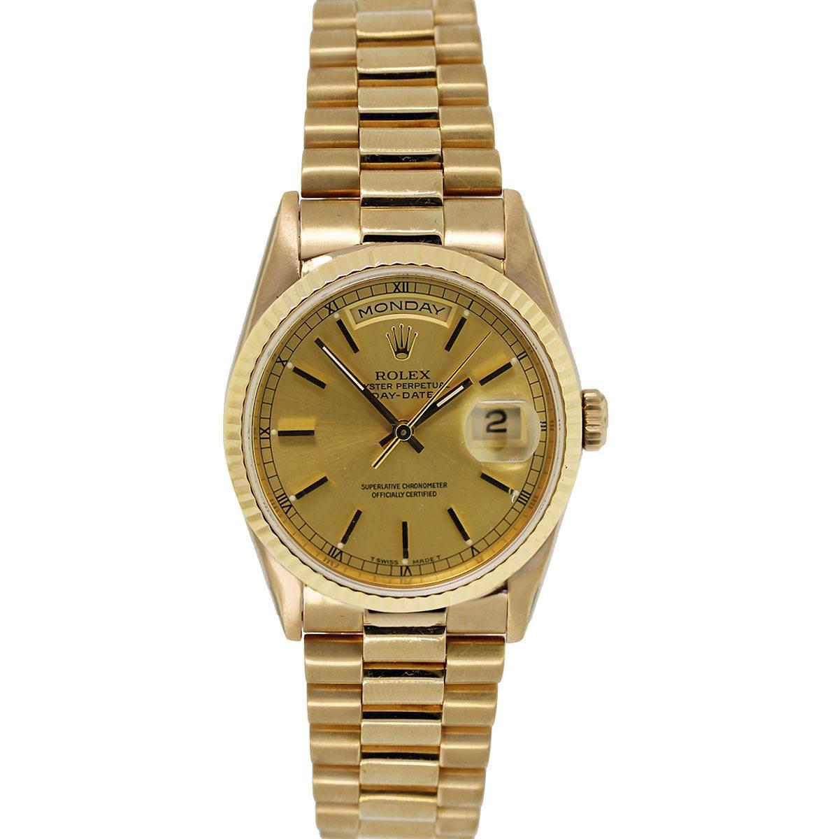 Brand: Rolex Presidential
Model: Day-Date
MPN: 18238
Serial Number: 