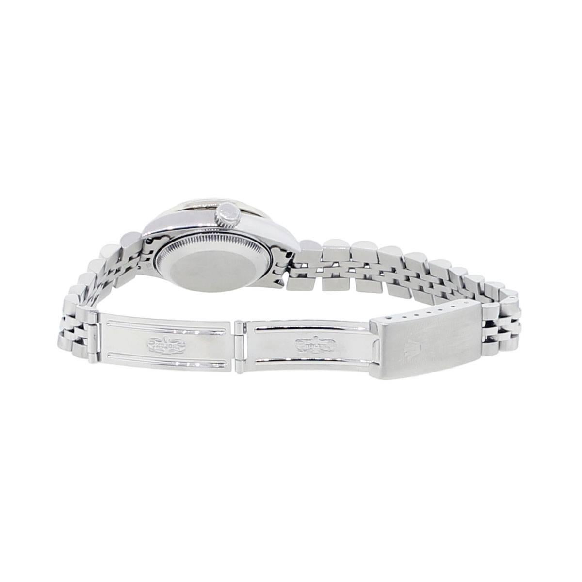 Women's Rolex Ladies Stainless Steel Diamond Dial Datejust Automatic Wristwatch