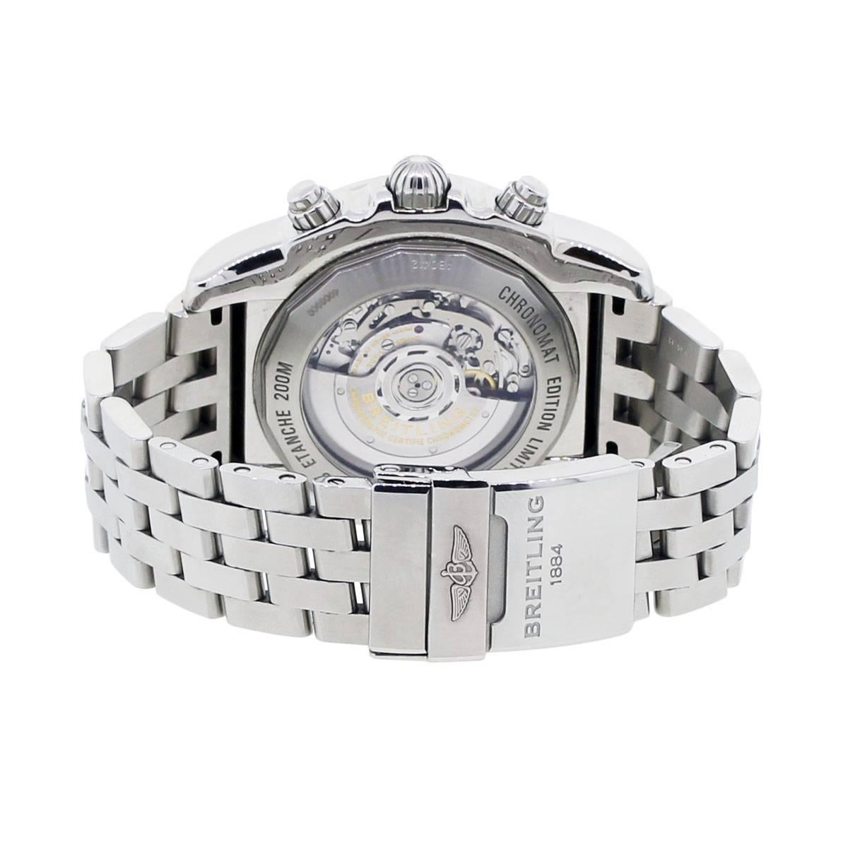 Breitling Stainless Steel Chronomat GMT Limited Edition Automatic Wristwatch In Excellent Condition In Boca Raton, FL