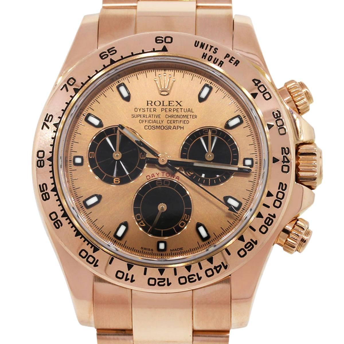 Rolex Rose Gold Daytona Chronograph Automatic Wristwatch Ref 116505 