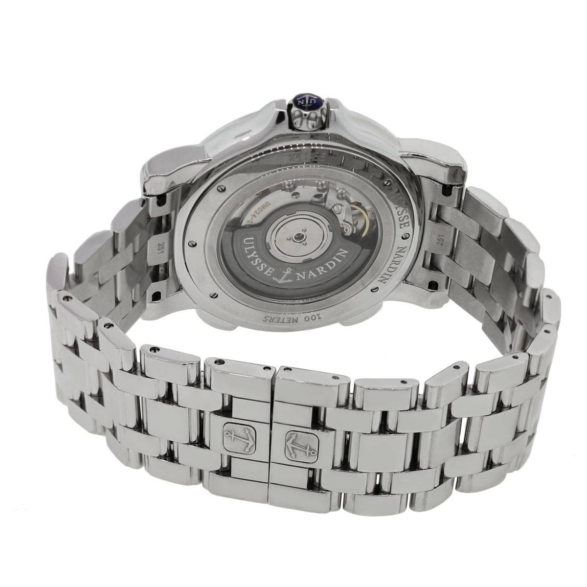 Men's Ulysse Nardin Stainless Steel GMT Big Date Automatic Wristwatch Ref 243-55 