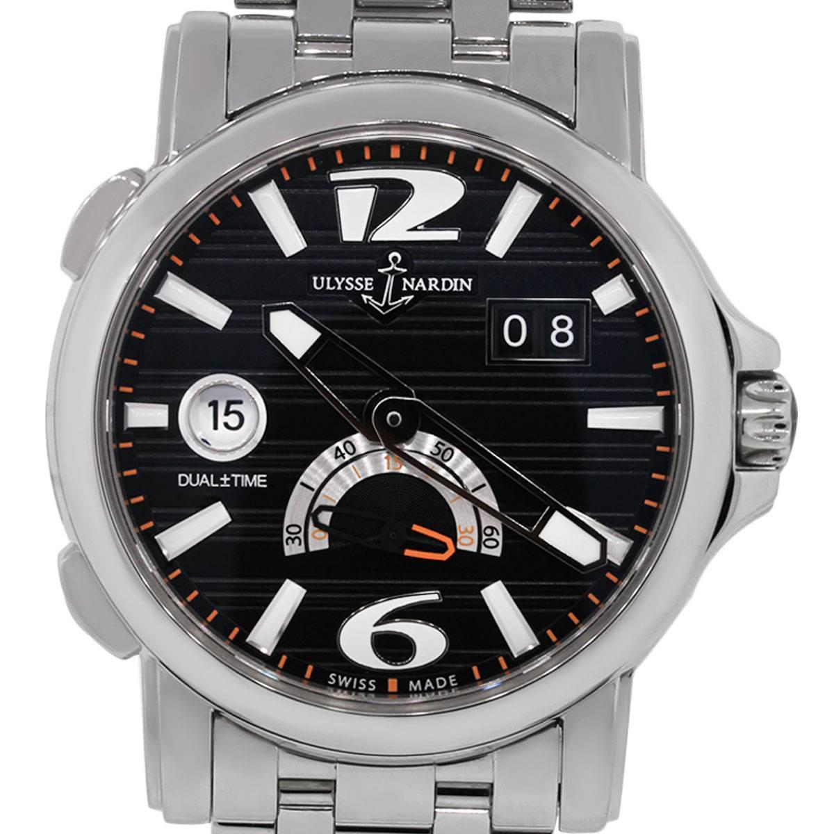 Ulysse Nardin Stainless Steel GMT Big Date Automatic Wristwatch Ref 243-55 