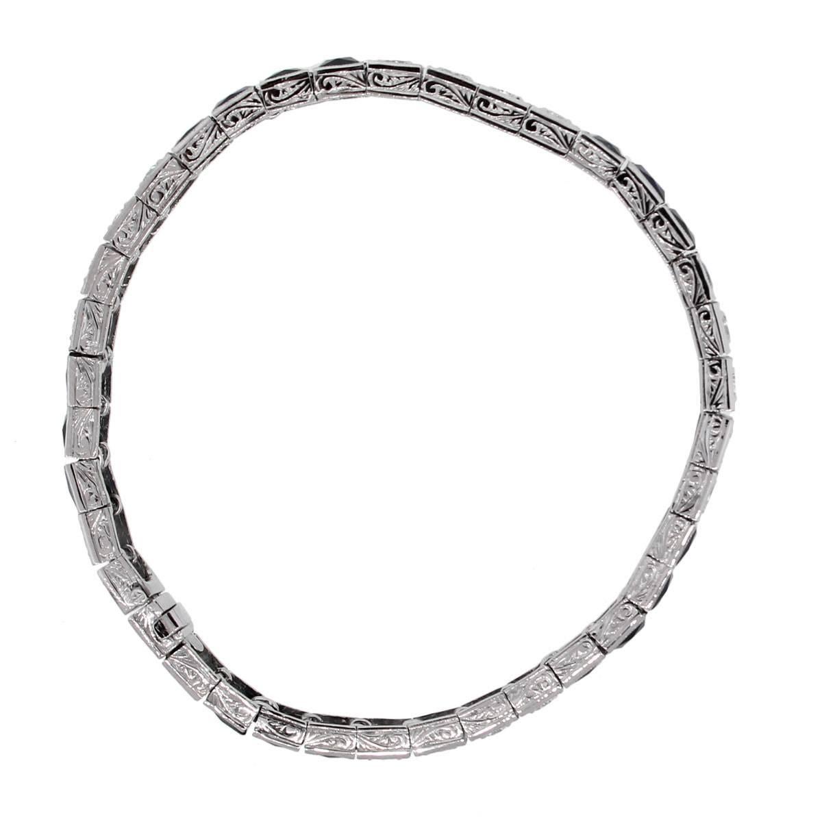 Women's Diamond Sapphire Platinum Bracelet 