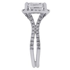 Uneek 14k White Gold Asscher Diamond Engagement Ring
