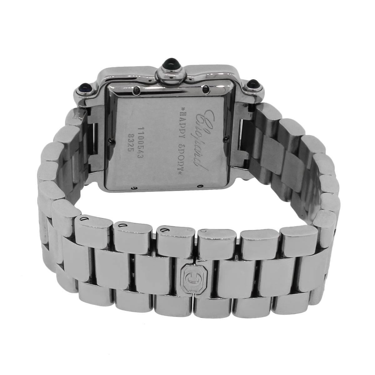 Chopard Stainless Steel Happy Sport Floating Diamonds Watch In Excellent Condition In Boca Raton, FL