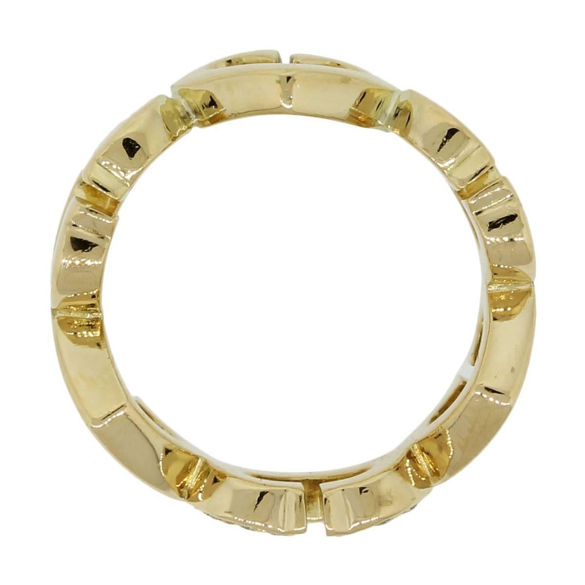 Brand: Cartier
Material: 18k Yellow Gold
Diamond Details: Approximately 0.06ctw of round brilliant diamonds. Diamonds are G/H in color and VS in clarity.
Ring Size: Size 4
Ring Measurements: 0.75