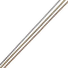 14k Tri Color 3.15ctw Diamond Tennis Bracelet