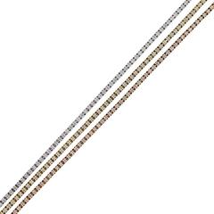 14k Tri Color 3.15ctw Diamond Tennis Bracelet