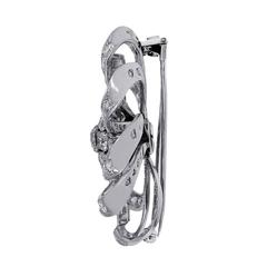 GIA Certified 7.36 Carat Old European Diamond Platinum Flower Pin