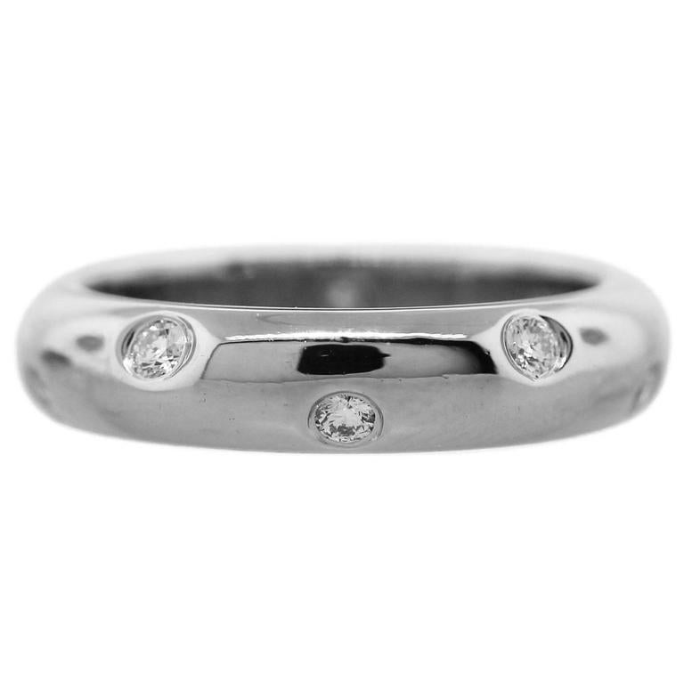 Diamond Platinum Etoile Band Ring 