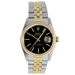 Rolex Yellow Gold Stainless Steel Datejust  Automatic Wristwatch Ref 16233